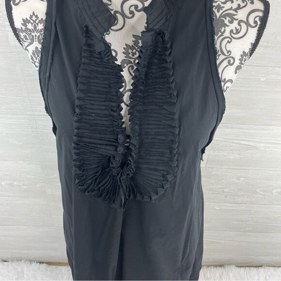 BCBGmaxazria Ruffle Racerback A-Line Cotton Blend Dress - Picture 4 of 10